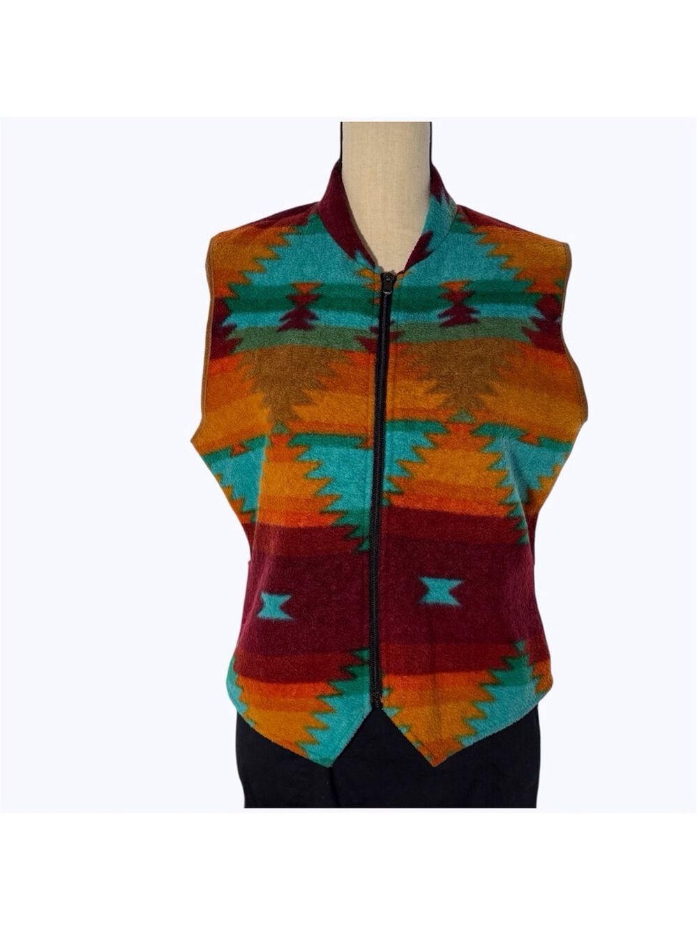Santa Fe Sunbuster Southwestern Fleece Vest Large